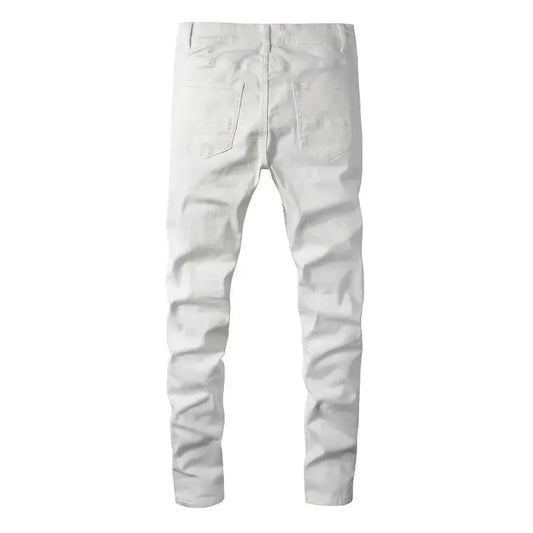 shiny white jeans Driply