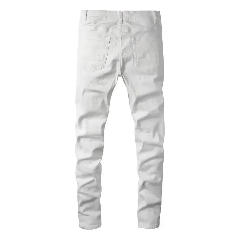 shiny white jeans Driply