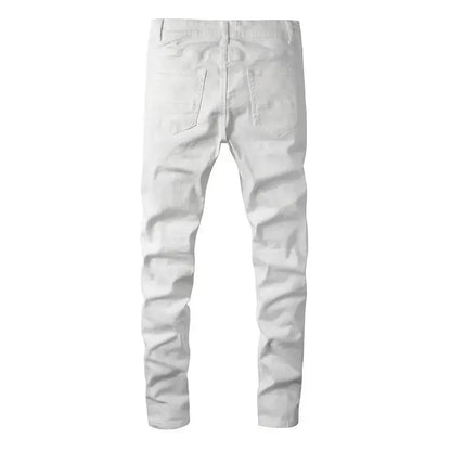 shiny white jeans Driply