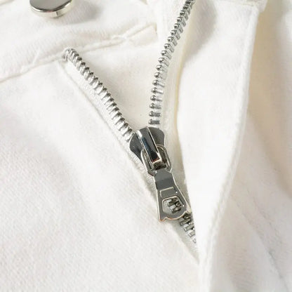 shiny white jeans Driply